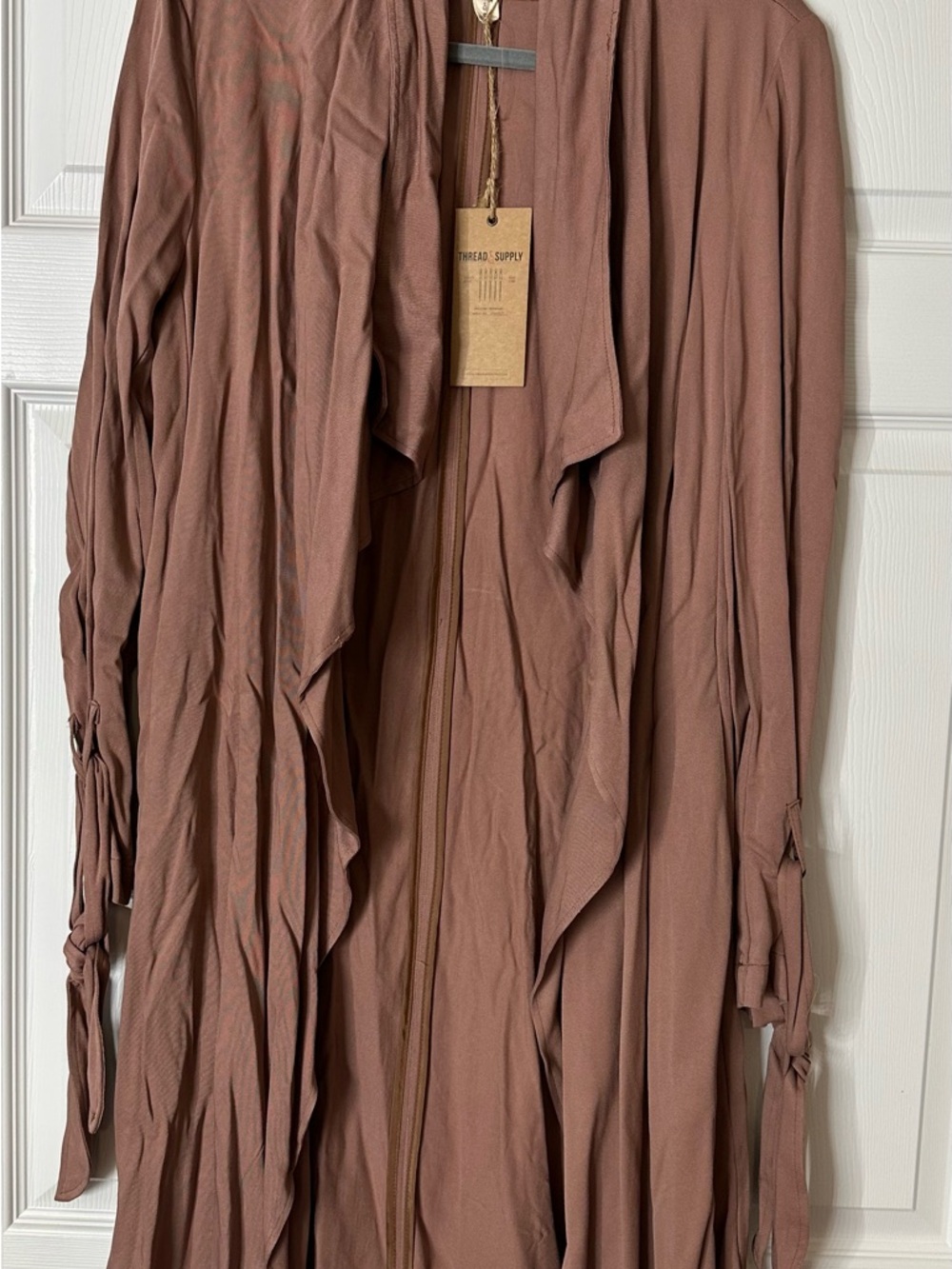 Thread & Supply Women's Mauve Draped Trench Coat